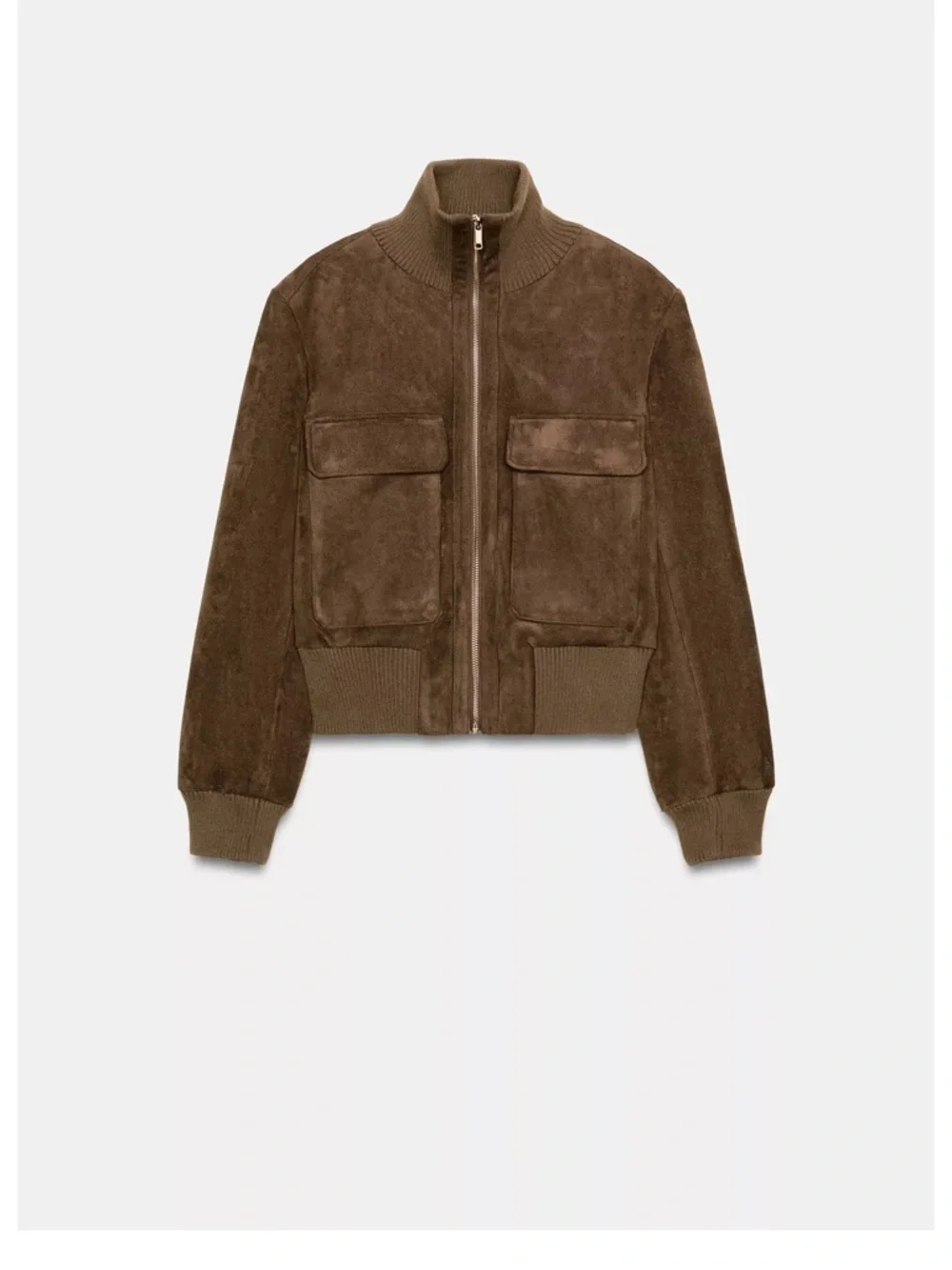 Zara rib high collar bomber jacket - Picture 3 of 3